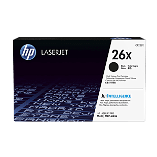 HP 26X High Yield Black Original LaserJet Toner Cartridge (CF226X) - Center facing