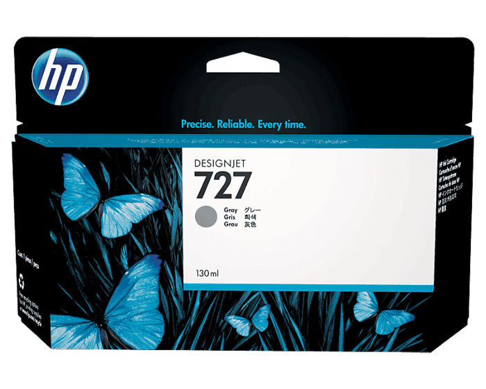 HP 727B 130-ml Gray DesignJet Ink Cartridge (3WX15A) - Center facing