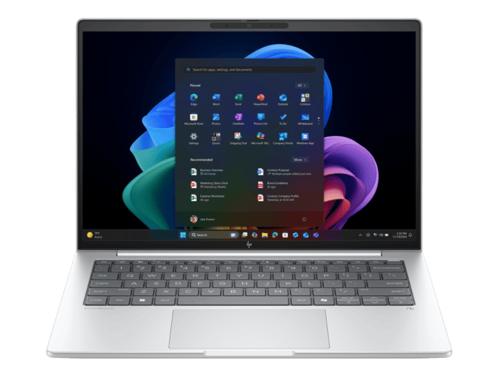 HP EliteBook 8 14 inch G1i Notebook Next Gen AI PC, Silver - 14" - Glacier silver aluminium (C57MZPT)