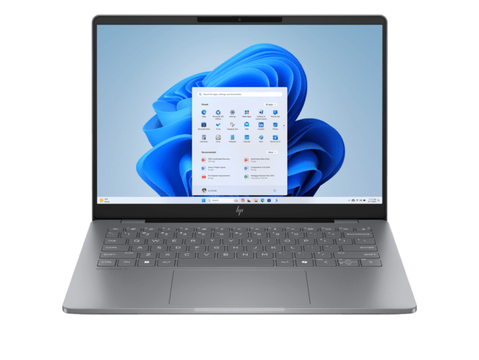 HP OmniBook 7 Laptop AI 14-fr0057TU - 14" - Meteor silver aluminum (C8JD7PA) - Center facing