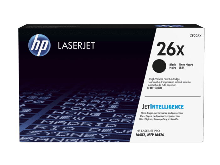 HP 26X High Yield Black Original LaserJet Toner Cartridge (CF226X) - Center facing