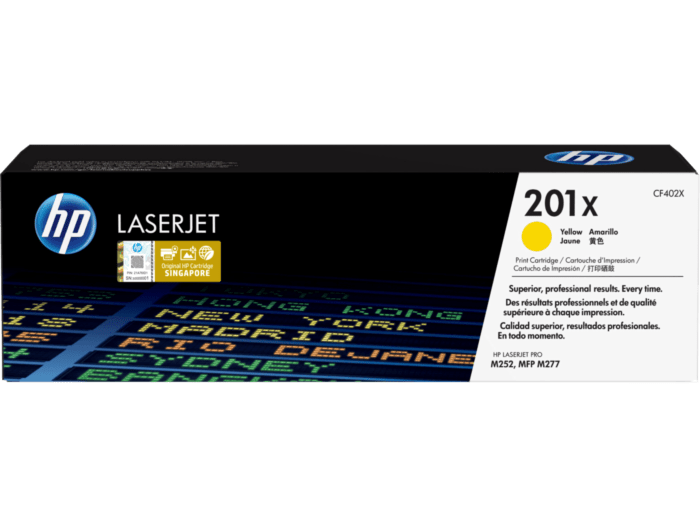 HP 201X High Yield Yellow Original LaserJet Toner Cartridge (CF402X) - Center facing