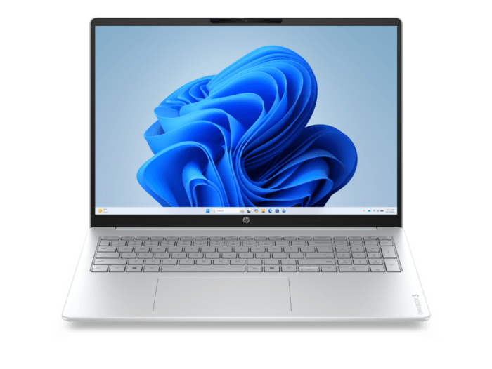 HP OmniBook 3 16 inch Laptop Next Gen AI 16-bs0045TU, Silver - 16" - Glacier silver cover and keyboard frame, glacier gray base (D6GV9PA)