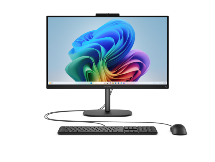 HP OmniStudio All-in-One Desktop Next Gen AI 24-cw0011d PC - 23.8-inch - Cotton white (DK5H9PA) - Center facing