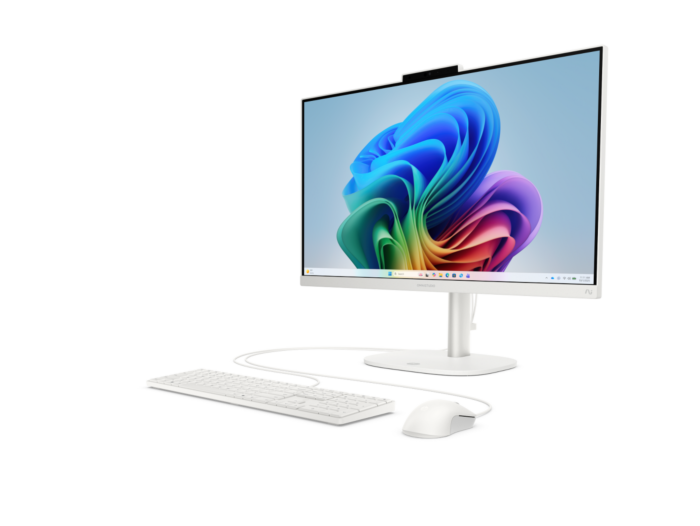 HP OmniStudio All-in-One Desktop Next Gen AI 24-cw0011d PC - 23.8-inch - Cotton white (DK5H9PA) - Center facing