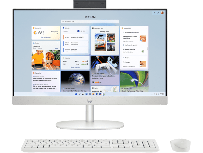 HP 23.8 inch All-in-One 24-cr0161d PC - 23.8" - Shell white (BU6A1PA)