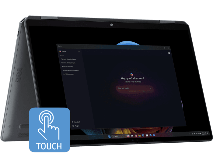 HP OmniBook Ultra Flip Laptop 14-fh0109TU - 14" - Eclipse gray (C8JD6PA) - Left facing