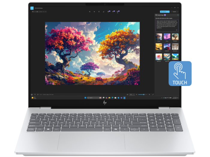 HP OmniBook 7 Laptop AI 16-ay0008TX - 16" - Silver (CK7B5PA) - Center facing