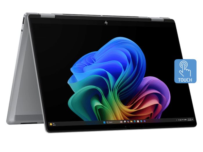 HP OmniBook X Flip 14-fk0053AU Next Gen AI PC, Silver - 14" - Meteor silver aluminum (BG5Z8PA)