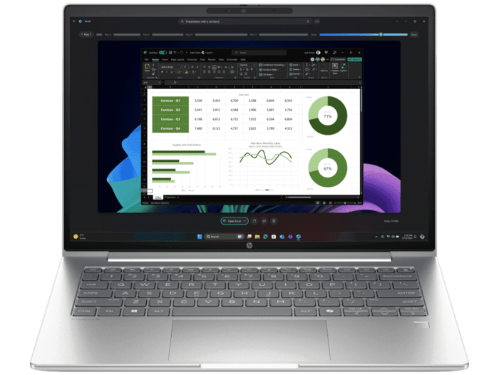 HP ProBook 4 14 inch G1i Notebook AI PC, Silver - 14" - Silver (BX8D5PT)