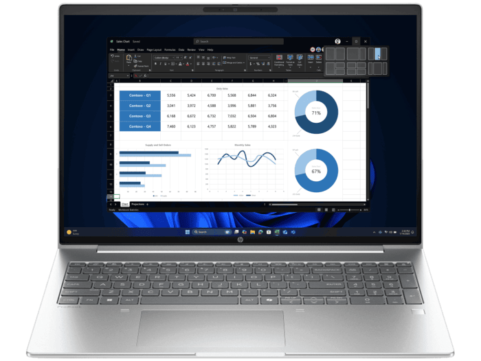 HP ProBook 4 G1i 16 inch Notebook AI PC, Silver - 16" - Silver (D64BYPT)