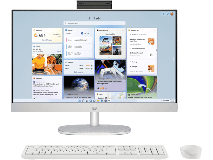 HP All-in-One 24-cr0160d PC - 23.8" - Shell white (BU6A0PA)