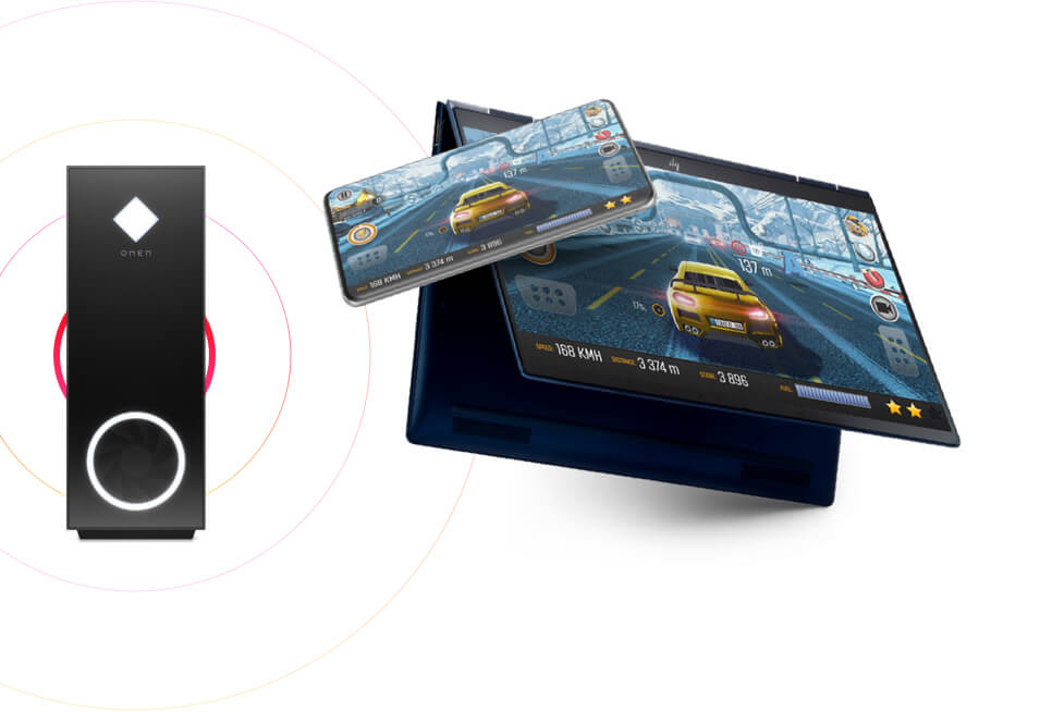 OMEN Gaming Hub remote play allows gamers to stream gameplay from OMEN PC to another PC, Android or iOS device using 5G or Wi-Fi